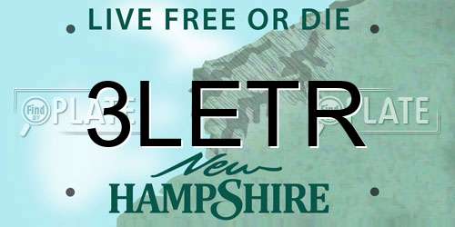 3LETR New Hampshire License Plate