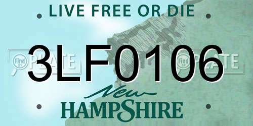 3LF0106 New Hampshire License Plate