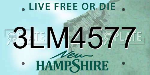 3LM4577 New Hampshire License Plate