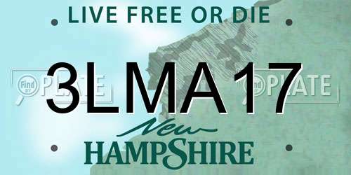 3LMA17 New Hampshire License Plate