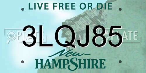 3LQJ85 New Hampshire License Plate