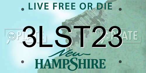 3LST23 New Hampshire License Plate