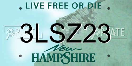 3LSZ23 New Hampshire License Plate
