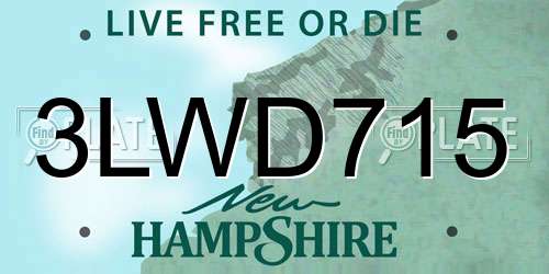 3LWD715 New Hampshire License Plate