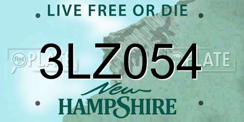 3LZ054 New Hampshire License Plate