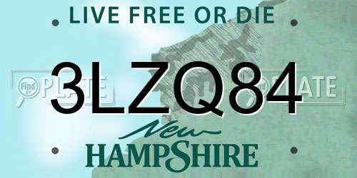 3LZQ84 New Hampshire License Plate