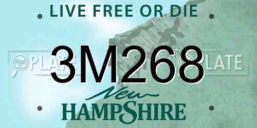 3M268 New Hampshire License Plate