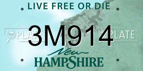 3M914 New Hampshire License Plate