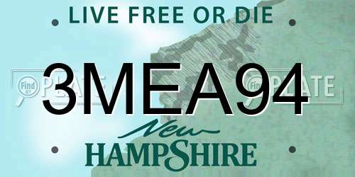 3MEA94 New Hampshire License Plate