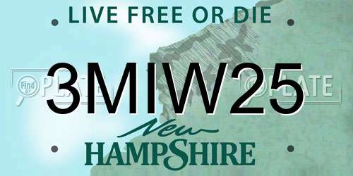 3MIW25 New Hampshire License Plate