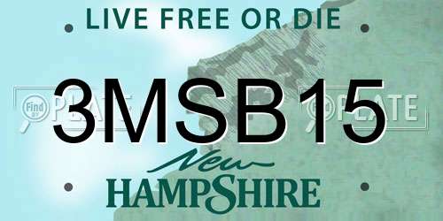 3MSB15 New Hampshire License Plate