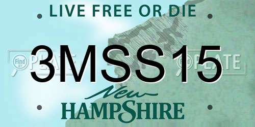 3MSS15 New Hampshire License Plate