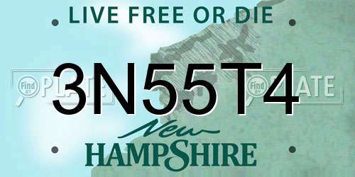 3N55T4 New Hampshire License Plate
