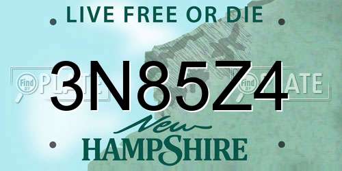 3N85Z4 New Hampshire License Plate