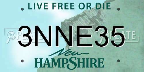 3NNE35 New Hampshire License Plate