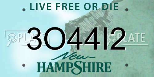 3O44I2 New Hampshire License Plate