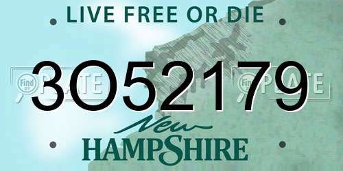 3O52179 New Hampshire License Plate