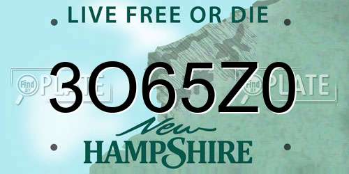 3O65Z0 New Hampshire License Plate