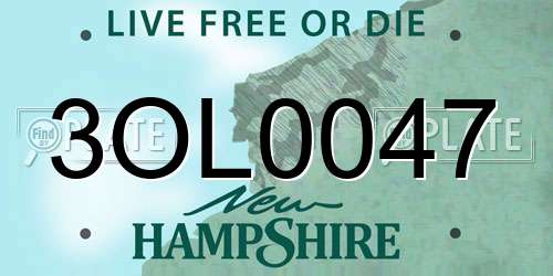 3OL0047 New Hampshire License Plate