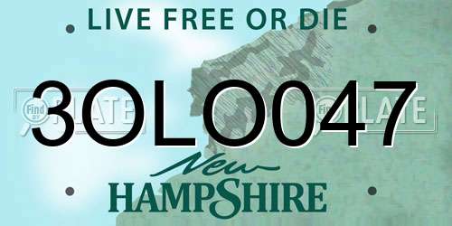 3OLO047 New Hampshire License Plate