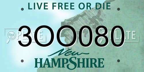 3OO080 New Hampshire License Plate