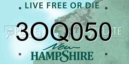 3OQ050 New Hampshire License Plate