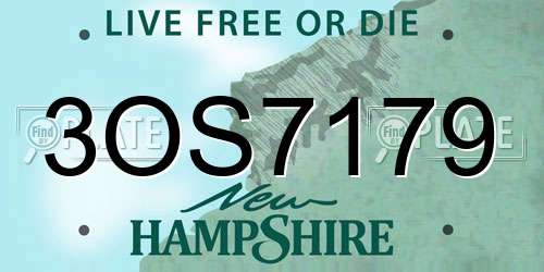 3OS7179 New Hampshire License Plate