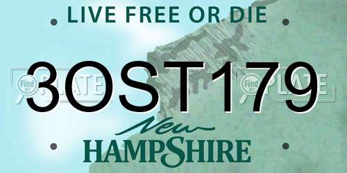 3OST179 New Hampshire License Plate