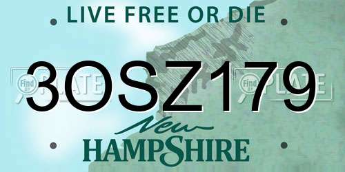 3OSZ179 New Hampshire License Plate