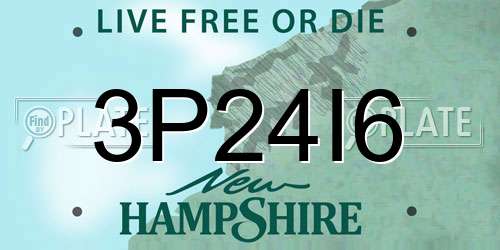 3P24I6 New Hampshire License Plate
