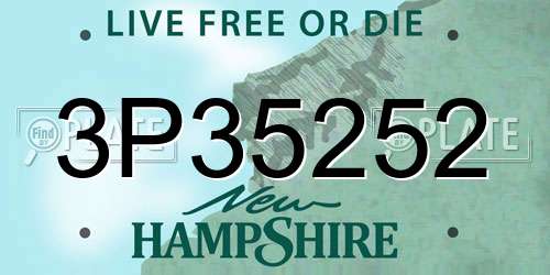 3P35252 New Hampshire License Plate
