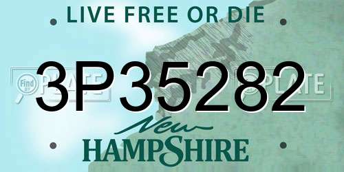 3P35282 New Hampshire License Plate