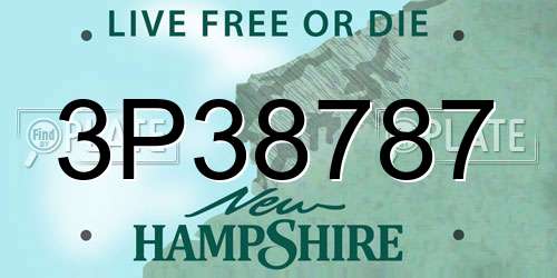 3P38787 New Hampshire License Plate