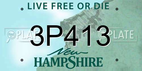 3P413 New Hampshire License Plate