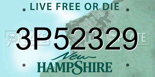 3P52329 New Hampshire License Plate
