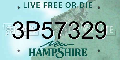3P57329 New Hampshire License Plate
