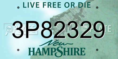 3P82329 New Hampshire License Plate