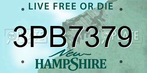 3PB7379 New Hampshire License Plate