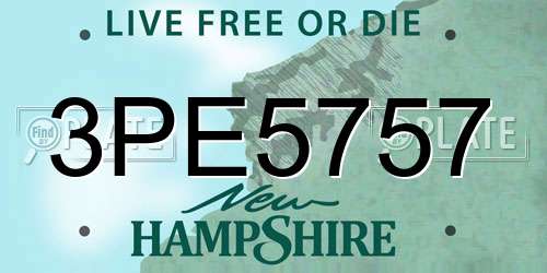 3PE5757 New Hampshire License Plate