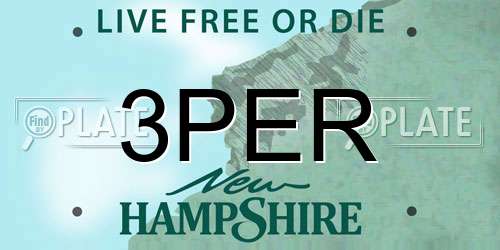 3PER New Hampshire License Plate