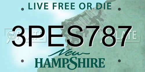 3PES787 New Hampshire License Plate