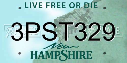 3PST329 New Hampshire License Plate
