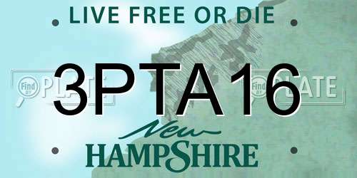 3PTA16 New Hampshire License Plate