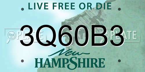 3Q60B3 New Hampshire License Plate