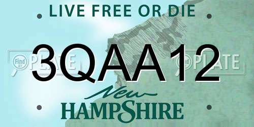 3QAA12 New Hampshire License Plate