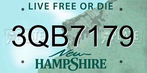 3QB7179 New Hampshire License Plate