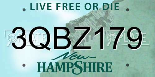 3QBZ179 New Hampshire License Plate