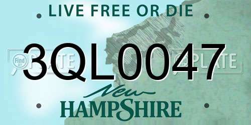 3QL0047 New Hampshire License Plate
