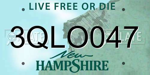 3QLO047 New Hampshire License Plate