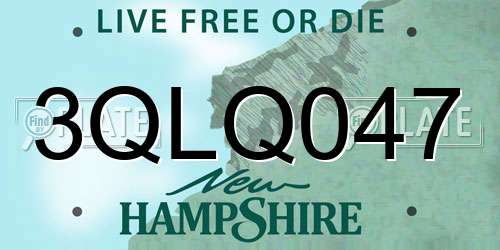3QLQ047 New Hampshire License Plate